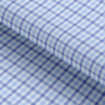 Load image into Gallery viewer, Blue Checkered Cotton Elastic Free Moving Fabric