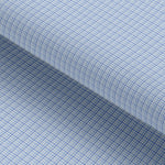 Load image into Gallery viewer, Blue Tiny Checkered Cotton Elastic Free Moving Fabric