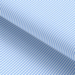 Load image into Gallery viewer, Grid Checked Light Blue Classic Cotton Fabric
