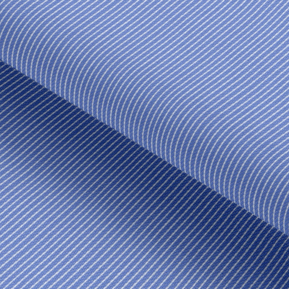 Indigo Blue Pin Stripped Cotton Fabric Business Travel