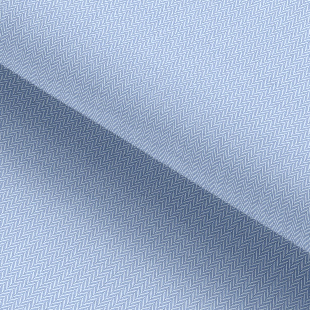 Blue Tiny Herringbone Textured Cotton Fabric Business Travel