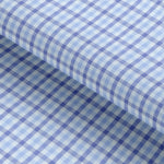 Load image into Gallery viewer, Blue Checkered Cotton Elastic Free Moving Fabric
