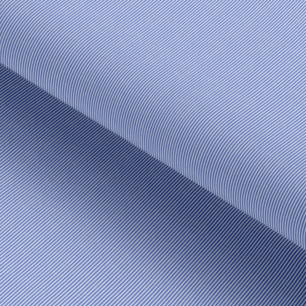 Blue Pin Stripped Cotton Elastic Free Moving Fabric