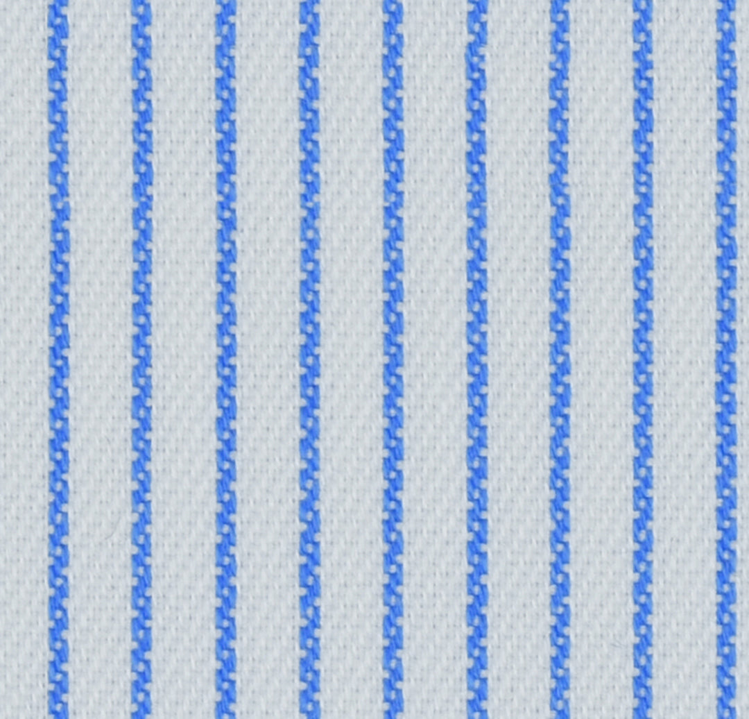 Powder Blue Pin Stripped Cotton Elastic Free Moving Fabric