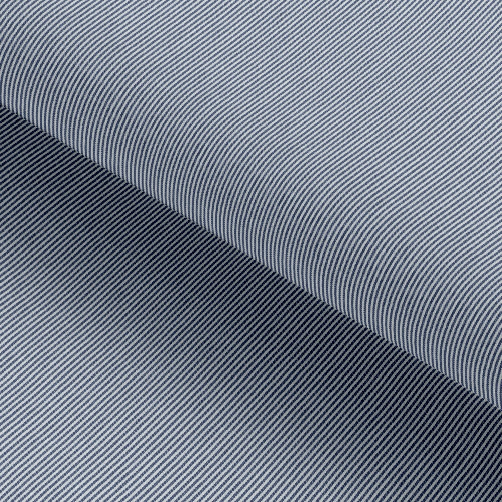 Navy pin stripped Cotton Elastic Free Moving Fabric