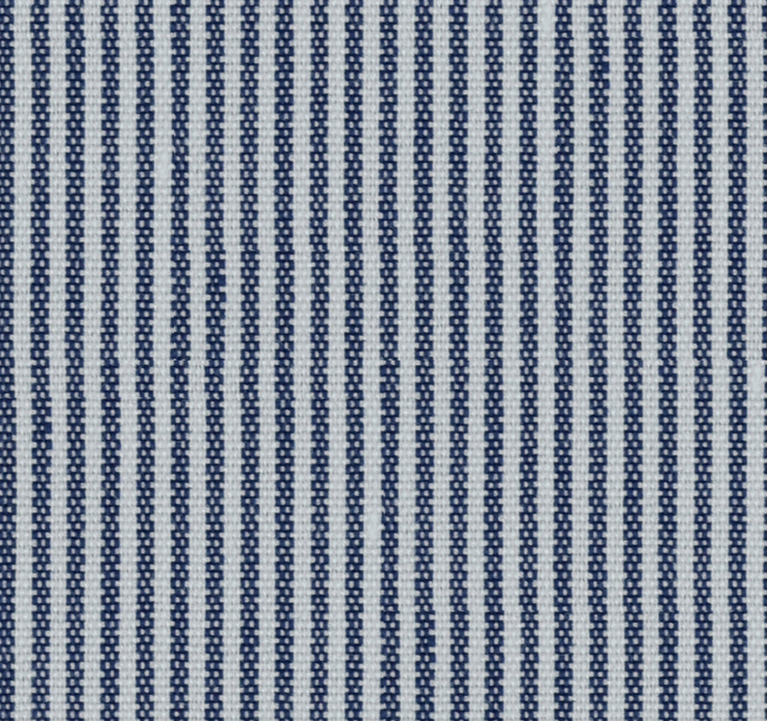 Navy pin stripped Cotton Elastic Free Moving Fabric