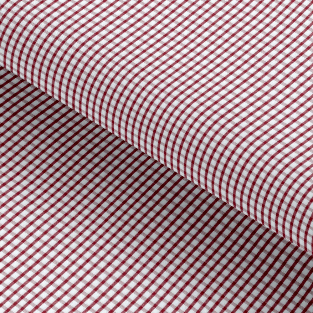 Grid Checked Red Classic Cotton Fabric