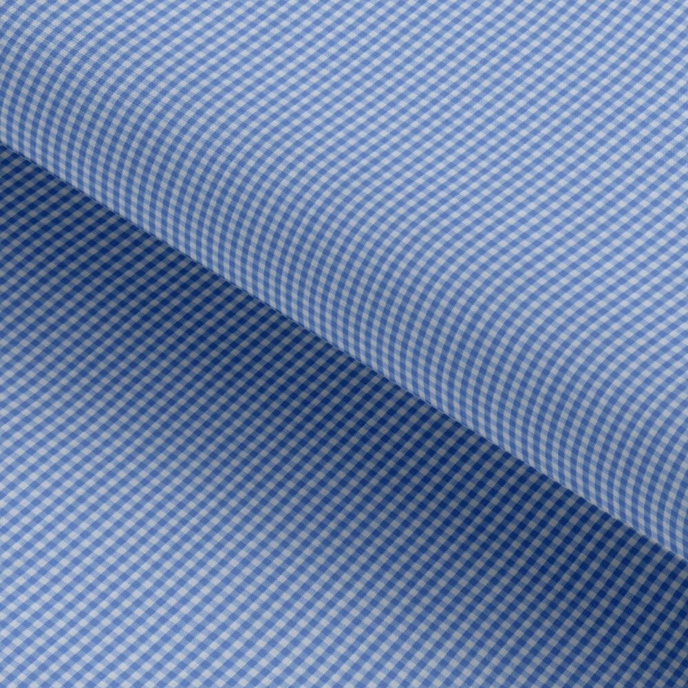 Powder Blue Checkered Nylon Free Moving Fabric