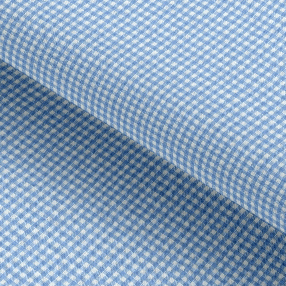 Blue Linen Checkered Seasonal Leisure Fabric