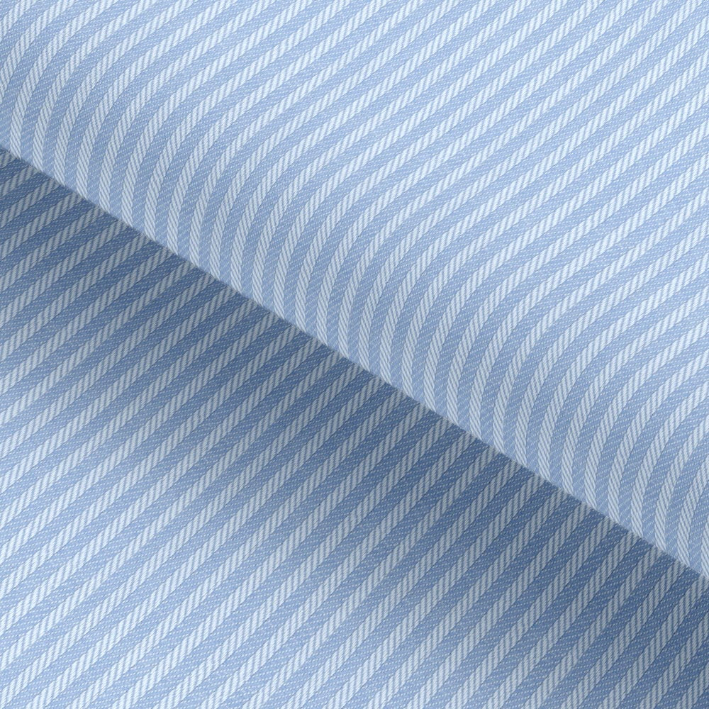 Blue Herringbone Textured Stripped Classic Cotton Fabric