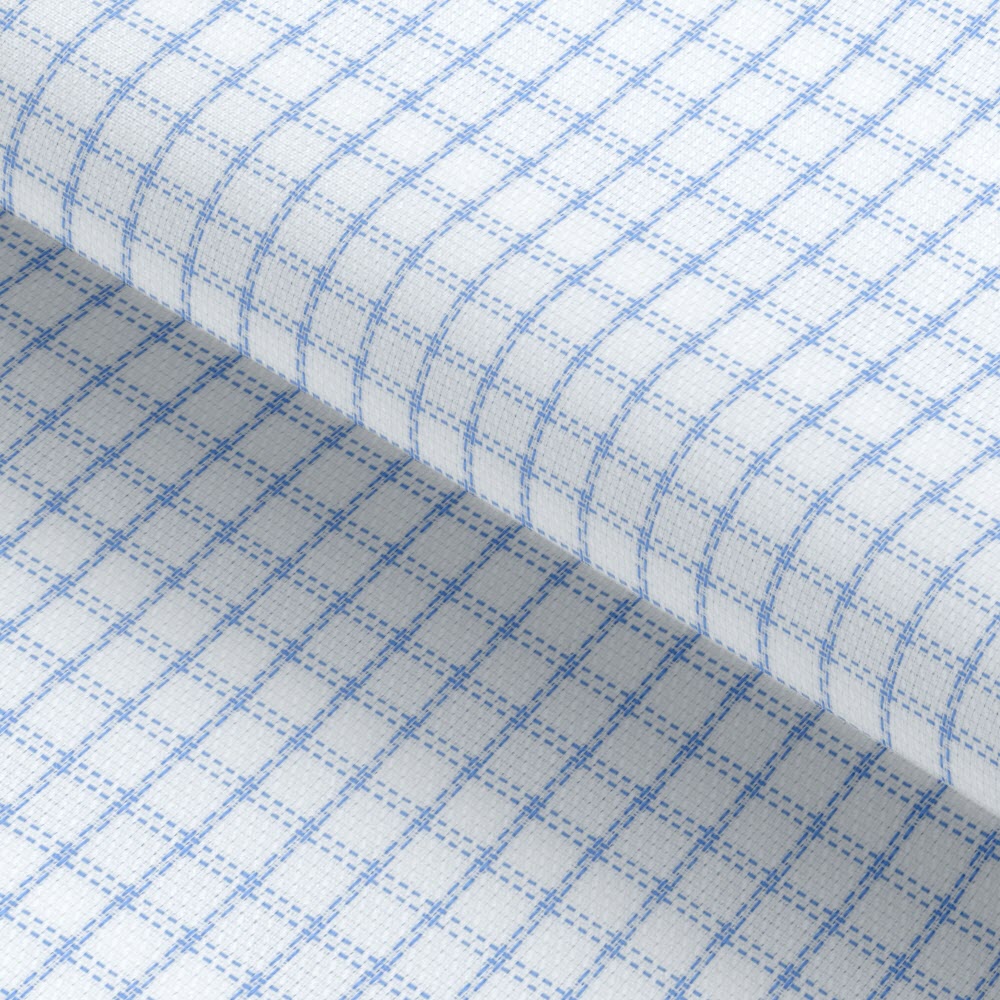 White Tattersall Checkered Wrinkle Free Fabric