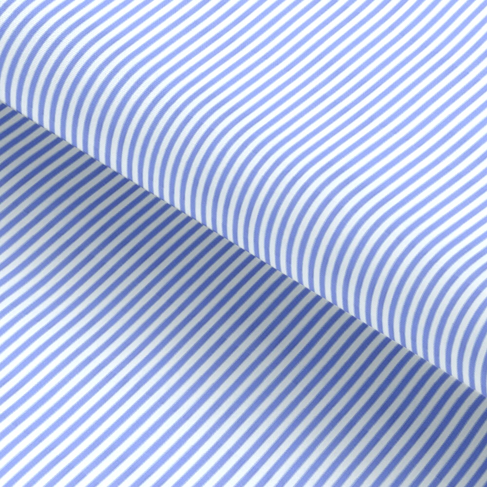 Light Blue Pencil Stripe Cotton Deluxe Fabric