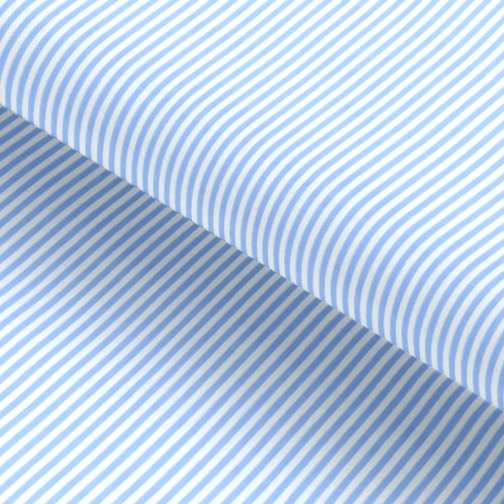 Powder Blue Pencil Stripe Cotton Deluxe Fabric