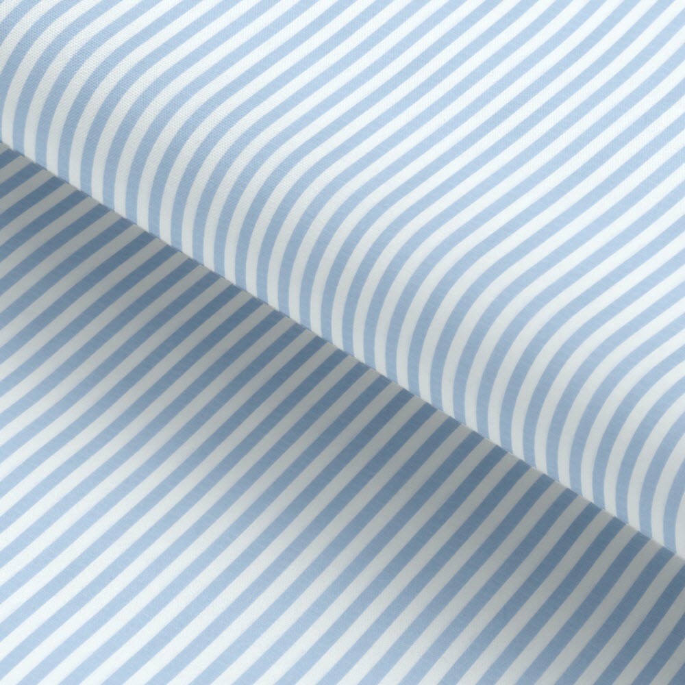 Powder Blue Candy Stripe Cotton Deluxe Fabric