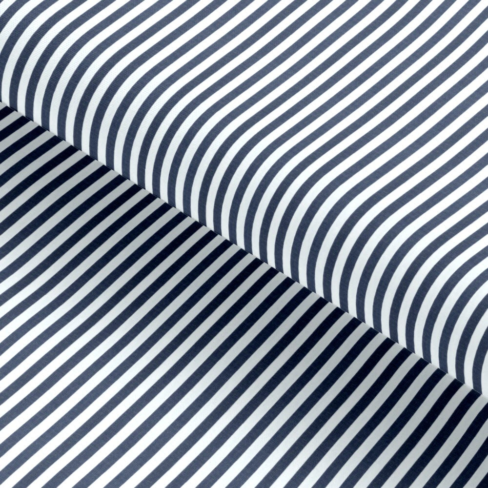 Navy Candy Stripe Cotton Deluxe Fabric