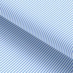 Load image into Gallery viewer, Grid Checked Light Blue Classic Cotton Fabric
