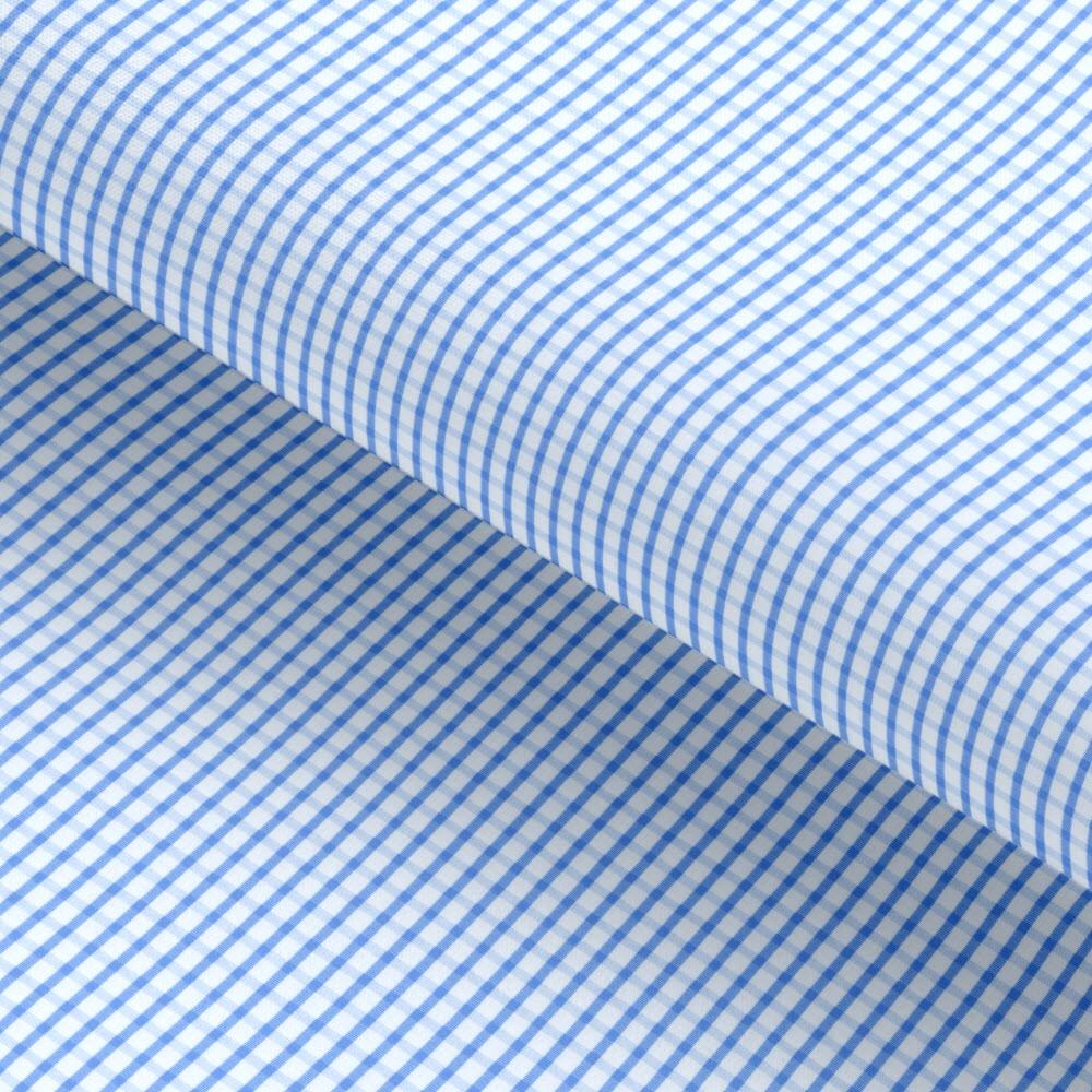 Grid Checked Light Blue Classic Cotton Fabric