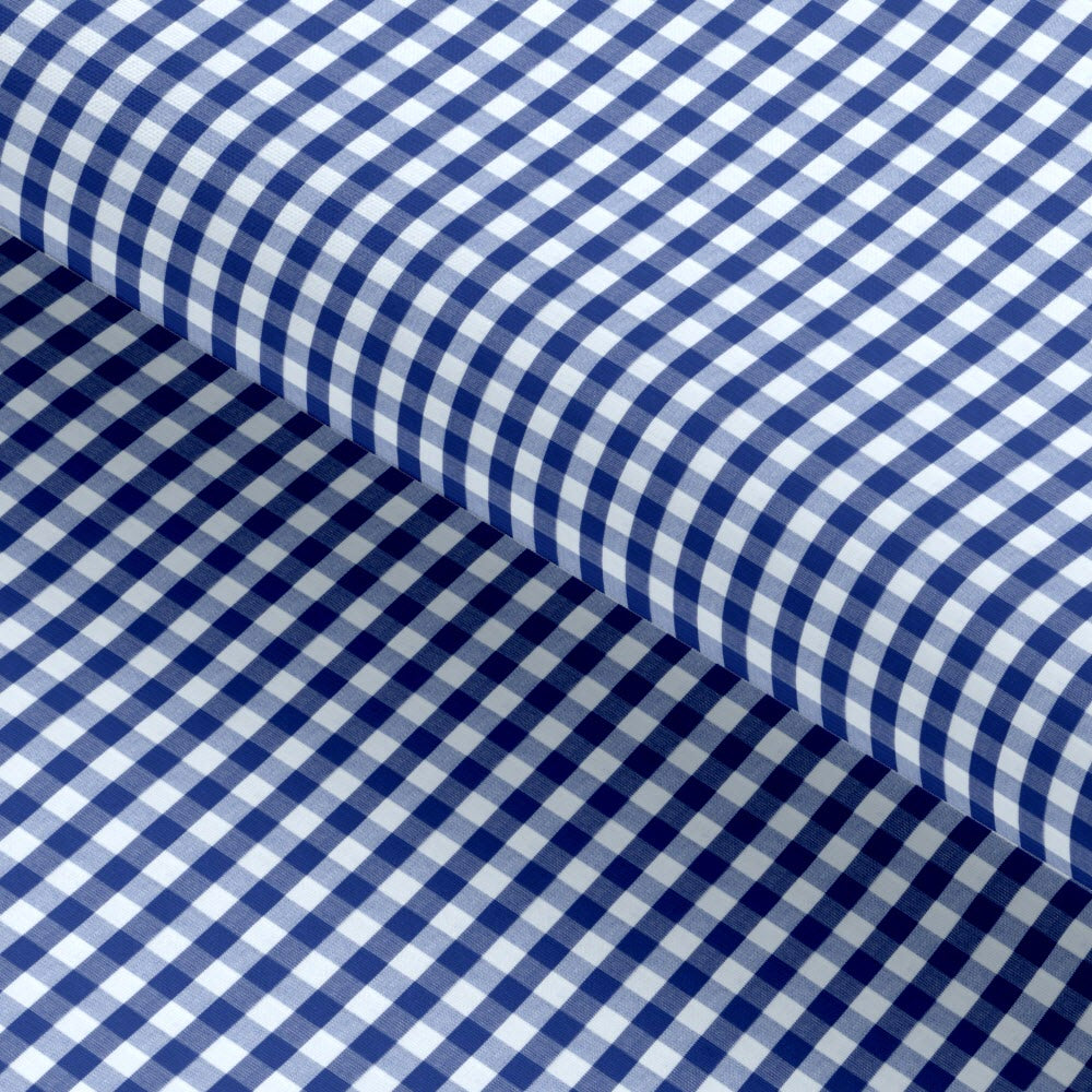 Gingham Checkered Blue Classic Cotton Fabric