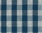 Teal Blue Checkered Cotton Seasonal Leisure Fabric