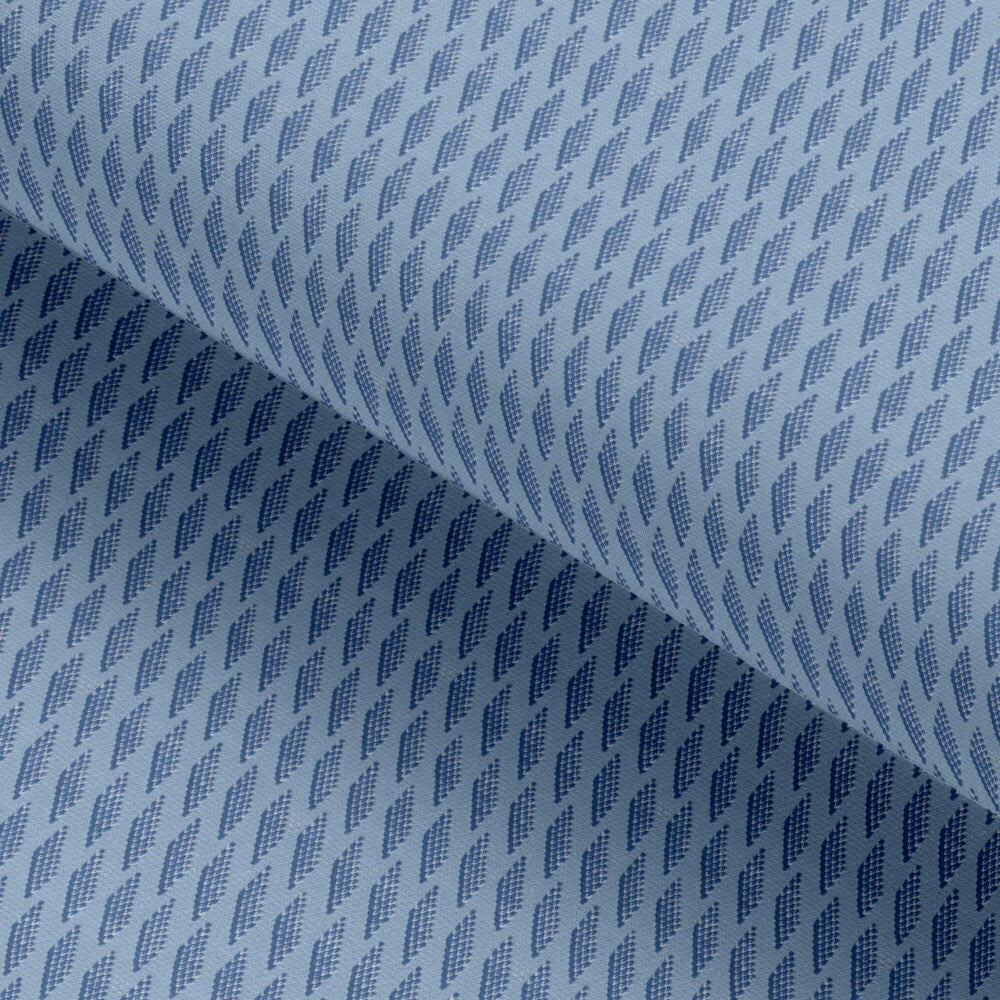 Cyan Blue Self Design Knitted Fabric