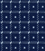 Load image into Gallery viewer, Classic Blue Grid Check Self Design Knitted Fabric
